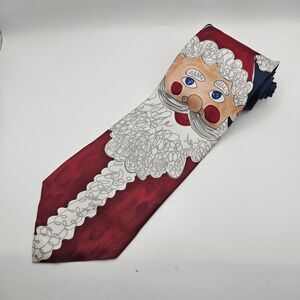 Save The Children Jolly St. Nick Santa Festive Holiday Charity Silk Tie 56.5x4"
